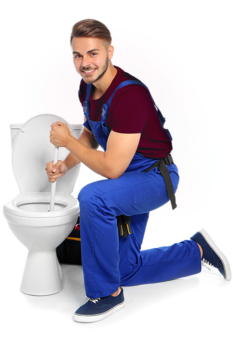Klempner Arbeitet am Toilette Rohrreinigung Babenhausen
